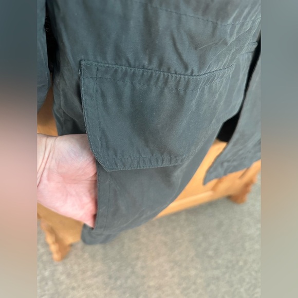 London Fog Jacket Forest/Sage Green Snap In Liner Waist Toggle Size Medium - Picture 5 of 16